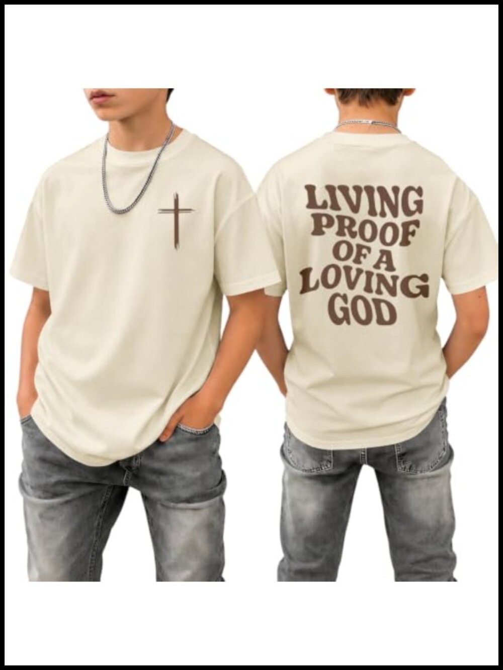 Boys Christian Graphic Tee Cross Jesus Religious Cotton T-Shirt